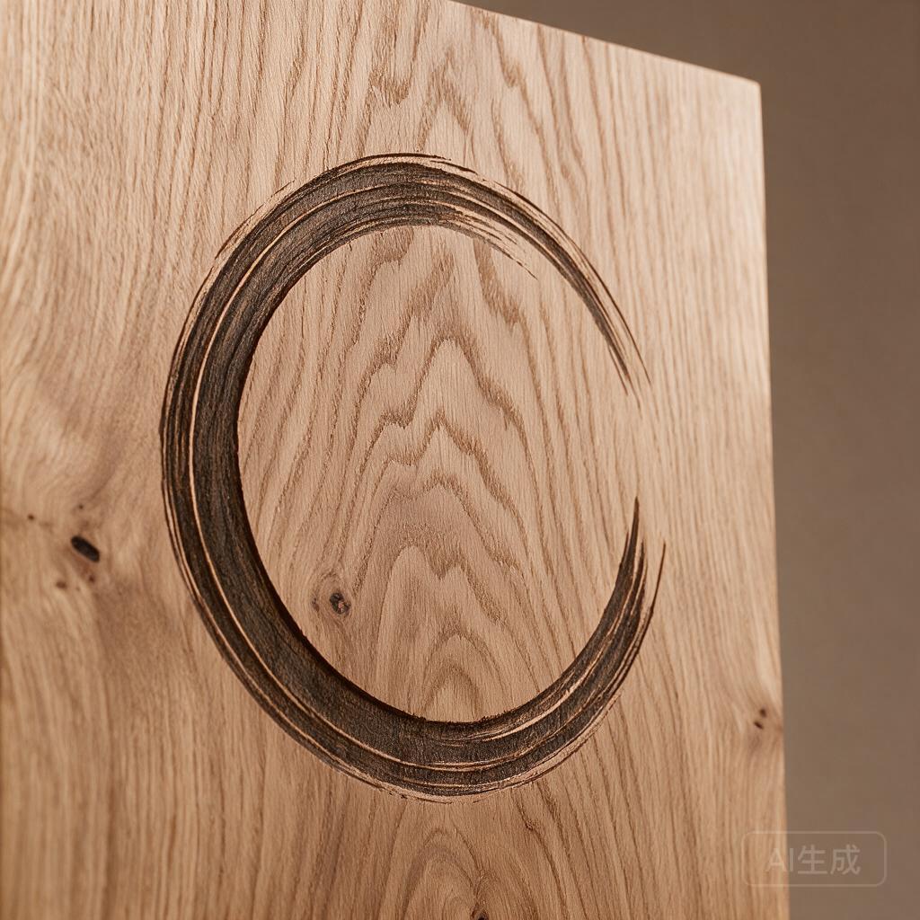 Zen Enso Circle Wood Wall Art - Image 2