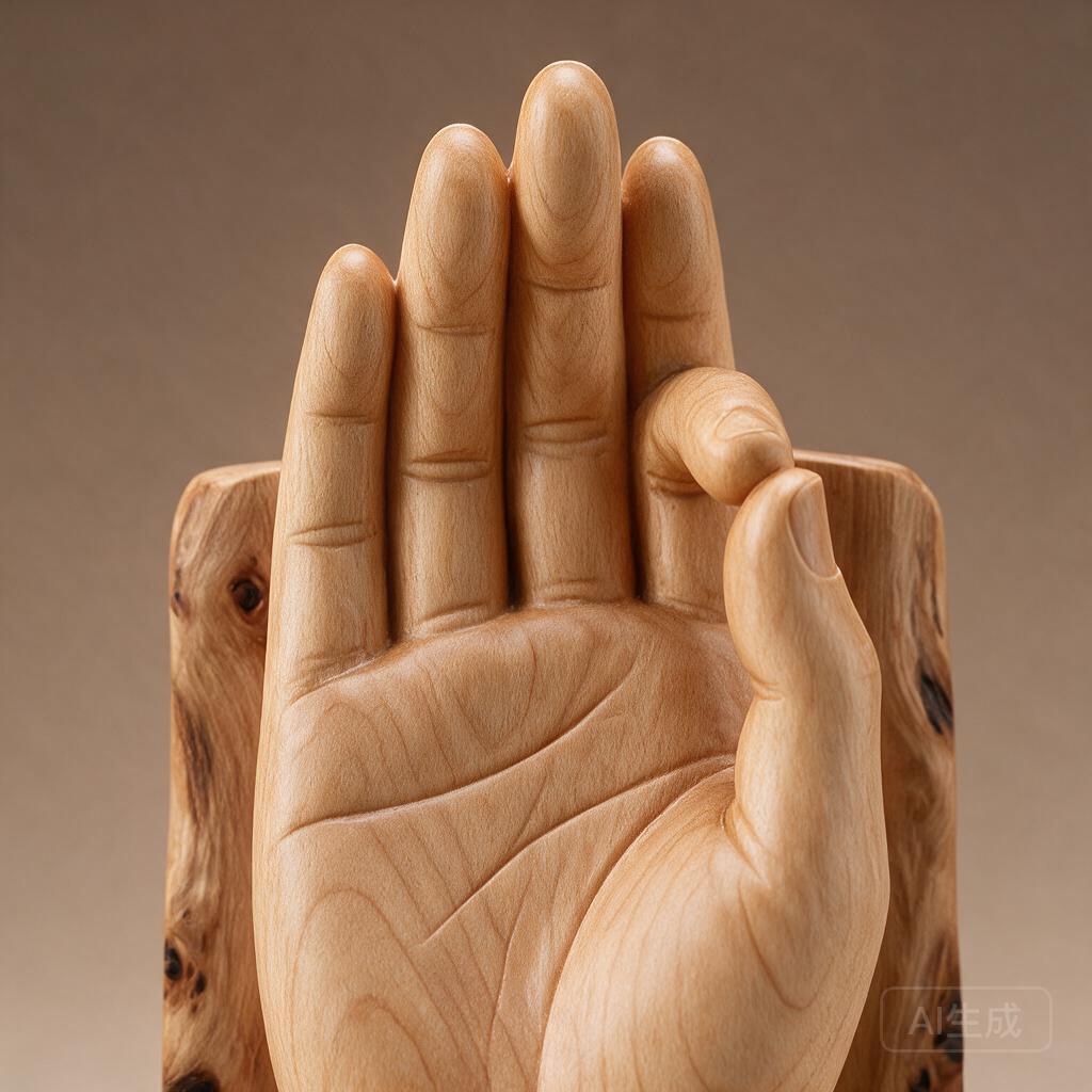 Zen Hand Wood Carving - Image 2