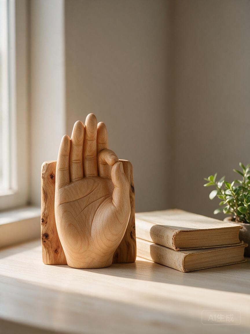Zen Hand Wood Carving - Image 3