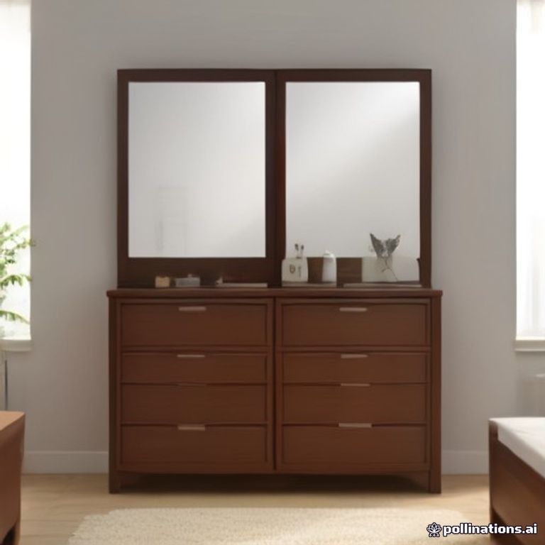 Dresser 7 Drawer Double Wide Wood Bedroom Storage Chest Cabinet Mirror